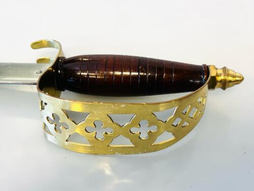British Pattern 1897 Infantry Officer's Sword, Brass Basket Hilt, No Scabbard, 40" Length - 3