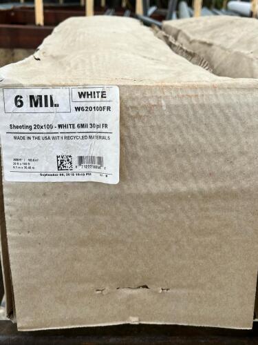 20ftx100ft Roll White Plastic Sheeting - 2