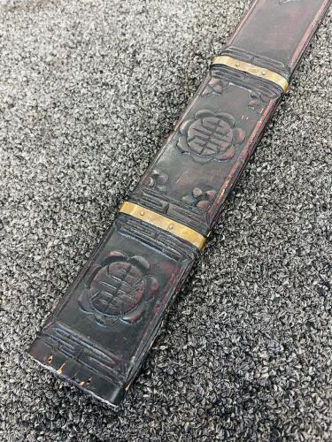 Chinese Jian Sword with Snake Motif Handle and Carved Wooden Scabbard - 3