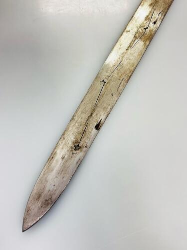 Chinese Jian Sword with Snake Motif Handle and Carved Wooden Scabbard - 4