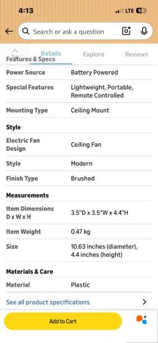 New Unopened Amazon Self Care Kit LED rechargeable lights and camping rechargeable ceiling fan - 3