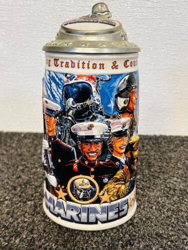 Budweiser, NFL & Holiday Collectible Beer Steins &ndash; Mix of Lidded & Unlidded, Grant&rsquo;s Farm, Marines - 2