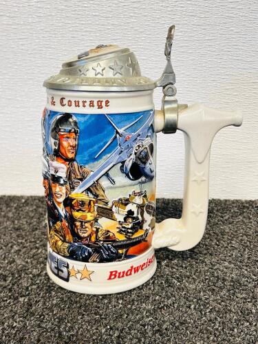 Budweiser, NFL & Holiday Collectible Beer Steins &ndash; Mix of Lidded & Unlidded, Grant&rsquo;s Farm, Marines - 3