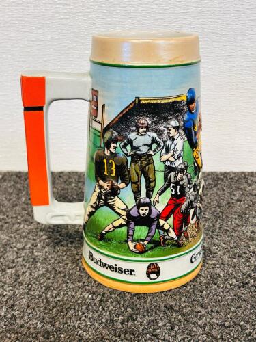 Budweiser, NFL & Holiday Collectible Beer Steins &ndash; Mix of Lidded & Unlidded, Grant&rsquo;s Farm, Marines - 7
