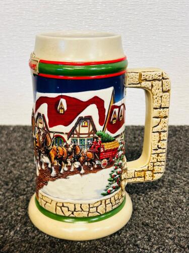 Budweiser, NFL & Holiday Collectible Beer Steins &ndash; Mix of Lidded & Unlidded, Grant&rsquo;s Farm, Marines - 8