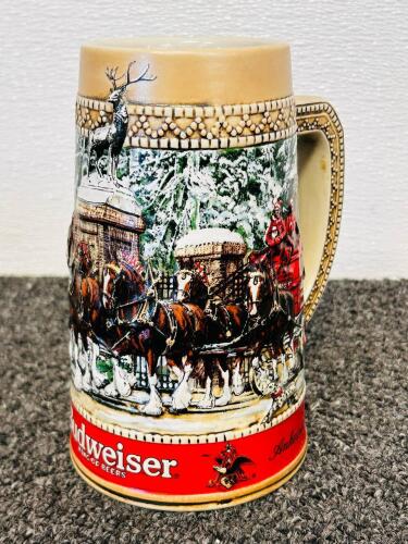 Budweiser, NFL & Holiday Collectible Beer Steins &ndash; Mix of Lidded & Unlidded, Grant&rsquo;s Farm, Marines - 10