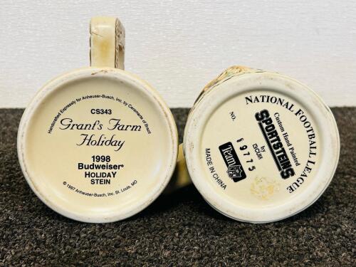 Budweiser, NFL & Holiday Collectible Beer Steins &ndash; Mix of Lidded & Unlidded, Grant&rsquo;s Farm, Marines - 12