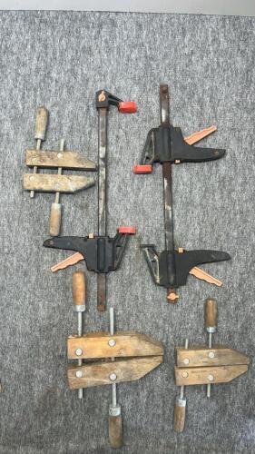 (7) Various Types Of Clamps,3 XL Wood clamps