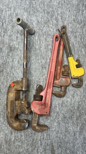Pittsburgh Pipe Wrench, Heavy Duty Pipe Wrench, Wrench, RIDGID Pipe Cutter Lot - 3