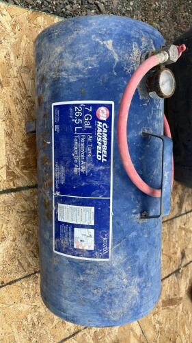 (2) Compressed Air Tanks - (2) Orange Jack Stands - 3