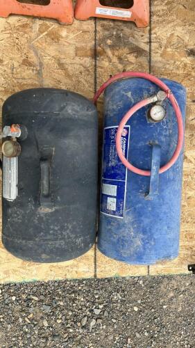 (2) Compressed Air Tanks - (2) Orange Jack Stands - 5