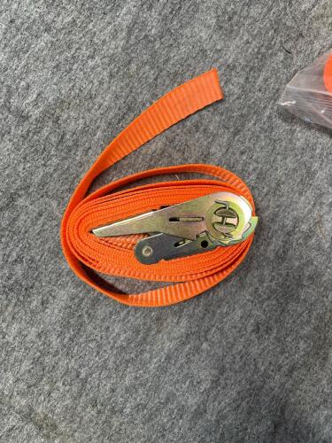 10-Pack Orange Ratchet Straps Polyester Webbing, Flat Ends, 330lb WLL - 2