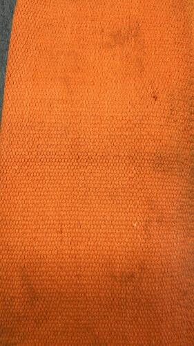 Black Western Leather Chaps and Orange Mayatex Show Blanket - 7