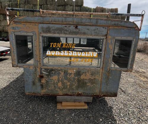 Vintage Cab-Over Aluminum Truck Camper Shell with Windows, Roof Rack - 8ft Long-Bed Compatible