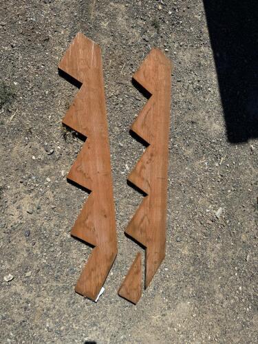 (2) 2x12 5-Step Outdoor Wood Stair Stringers, Treated, Non-Structural, Lot of 2