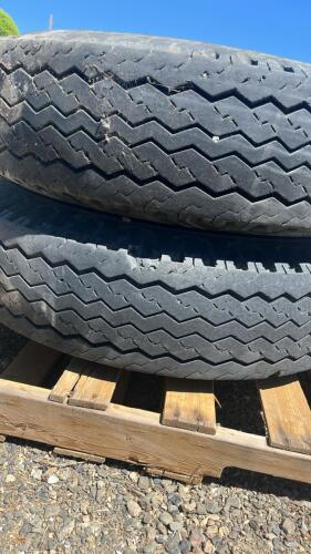 (2) Firestone Transport 9.00-20 Load Range Semi Tires - 4