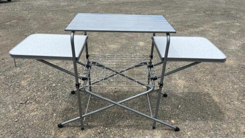 Cabela's Aluminum folding prep table with bag, Coleman 6 Quart RoadTrip Heat 'N Serve Propane Slow Cooker