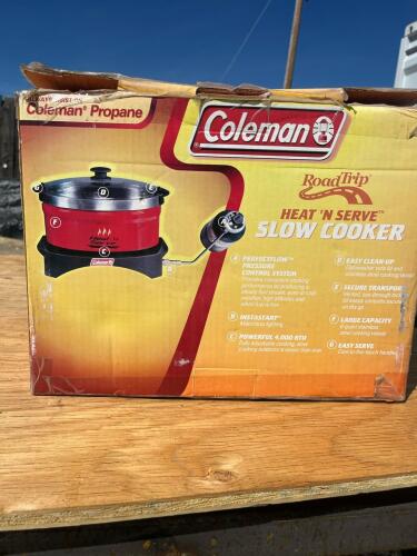 Cabela's Aluminum folding prep table with bag, Coleman 6 Quart RoadTrip Heat 'N Serve Propane Slow Cooker - 3