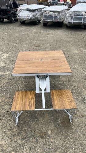 Folding Portable Picnic Table with Benches, Seats 4, Lantern, Steak Rack - 5