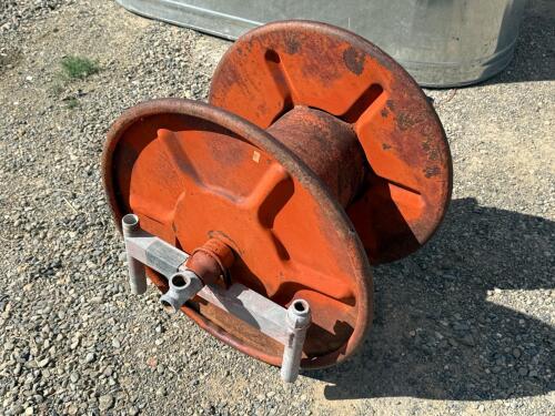 Forester Heavy Duty Steel Hose Reel, Manual Crank, 20 in Diameter, Mounting Bracket, Industrial Grade