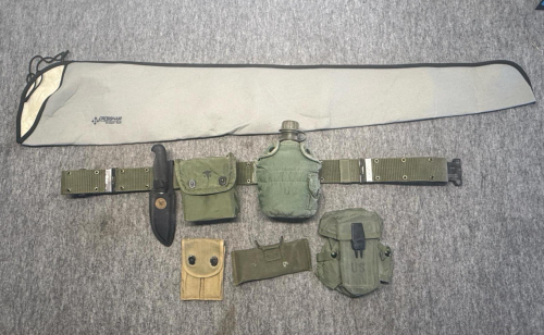 U.S. ALICE Field Belt Set w/ C.R. Daniels Pouches, Knife, Canteen, First Aid Kit, Rifle Sock