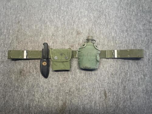 U.S. ALICE Field Belt Set w/ C.R. Daniels Pouches, Knife, Canteen, First Aid Kit, Rifle Sock - 4