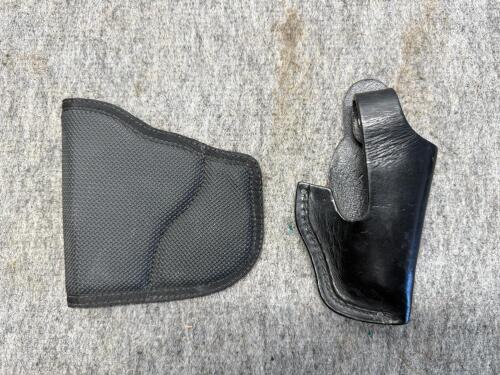 Military Leather Gun Belt with US & Kroydon Holsters, DeSantis & Nylon Holsters, Complete Set - 5