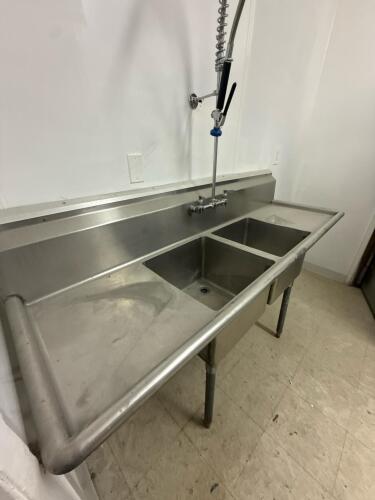 Commercial 2-Compartment Stainless Sink - 3