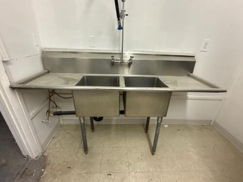 Commercial 2-Compartment Stainless Sink - 4