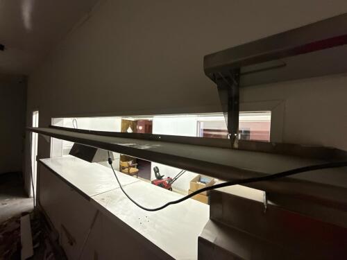 Stainless Steel Shelf with Merco Electric Strip Food Warmer, Stainless, Pass-Through Mount - 4
