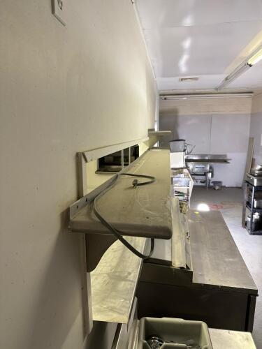 Stainless Steel Shelf with Merco Electric Strip Food Warmer, Stainless, Pass-Through Mount - 8