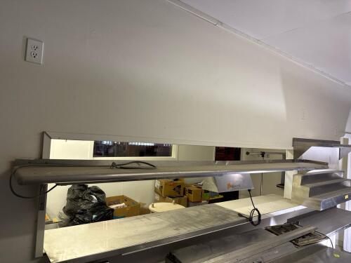 Stainless Steel Shelf with Merco Electric Strip Food Warmer, Stainless, Pass-Through Mount - 9