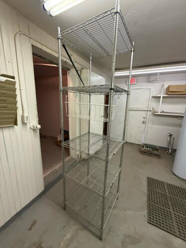 Chrome 5-Shelf Wire Rack with Basket