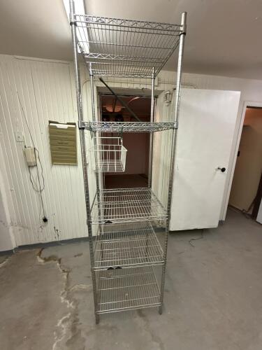 Chrome 5-Shelf Wire Rack with Basket - 2