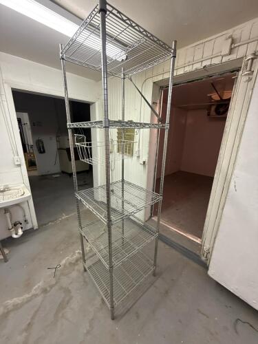 Chrome 5-Shelf Wire Rack with Basket - 3