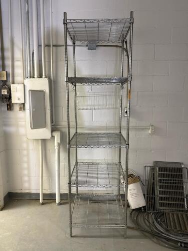 Chrome 5-Shelf Wire Rack with Basket - 5