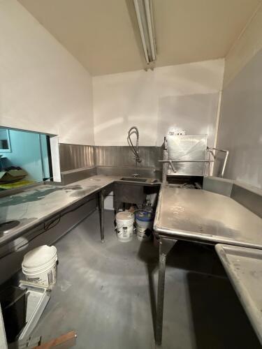 Knight Pass-Through Dishwasher with Stainless Steel Sink & Prep Table Set