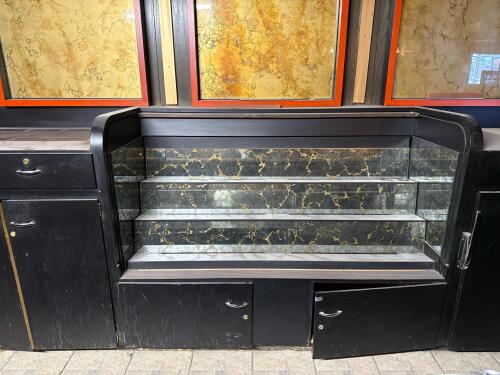 Commercial Back Bar with 5 Door Cooler and Display Shelving - 5