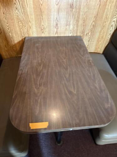 Brown & Tan Commercial Restaurant Booths w/ Glass Block Divider and Laminate Tables - 11