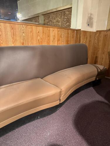 Curved Commercial Booth Seating. Two-Tone Brown, Modular Design - 2