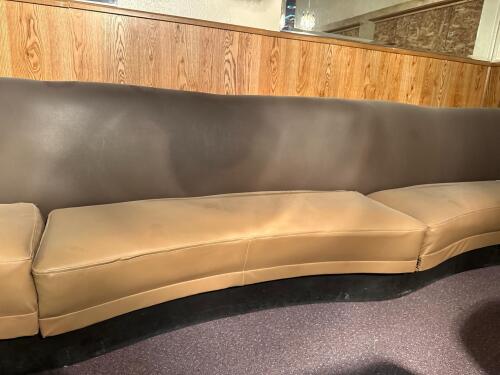 Curved Commercial Booth Seating. Two-Tone Brown, Modular Design - 3