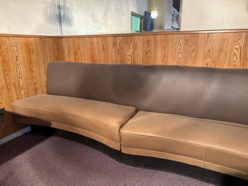 Curved Commercial Booth Seating. Two-Tone Brown, Modular Design - 4