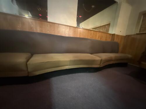 Curved Commercial Booth Seating. Two-Tone Brown, Modular Design - 5