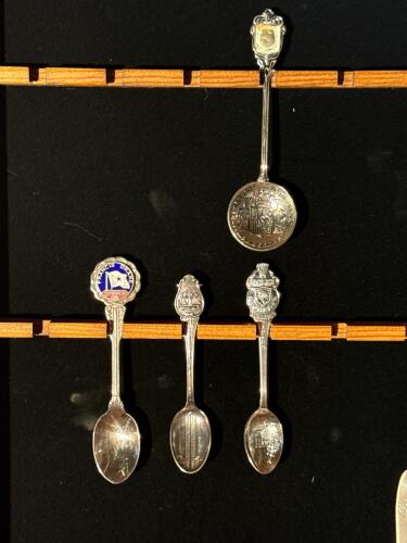 International Collectible Souvenir Spoon Set (15) with Wooden Display Case - 4