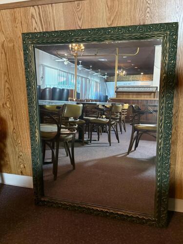 Wilshire Accessories Ornate Wall Mirror, 46"x36", Green and Gold Frame, Made in USA - 6
