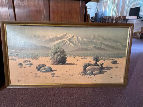 Framed Maurice Meyer Desert Landscape Oil Painting & Garcia Signed Seascape Sunset - 4