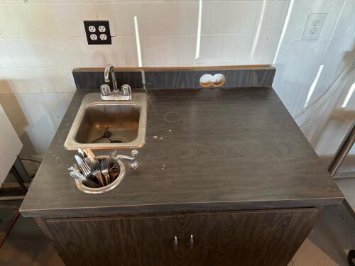 Compact Kitchen Sink Cabinet Unit with Stainless Steel Sink and Faucet - 2