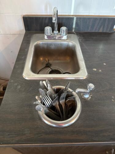 Compact Kitchen Sink Cabinet Unit with Stainless Steel Sink and Faucet - 4