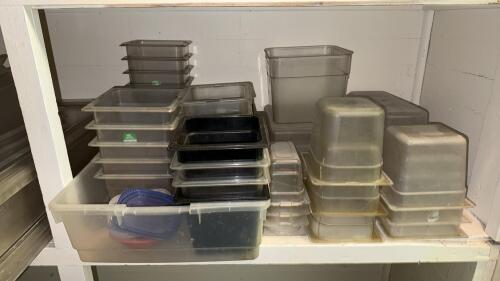 Assorted Commercial Food Storage Containers and Lids