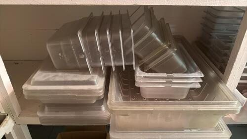 Commercial Polycarbonate Food Storage Pans & Lids Set, Multiple Sizes, Stackable, 10+ Pieces